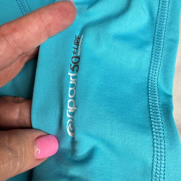 Rip Curl Girls' sz Small (8) Teal Blue Long Sleeve Rash Guard Swim Shirt - Picture 4 of 9